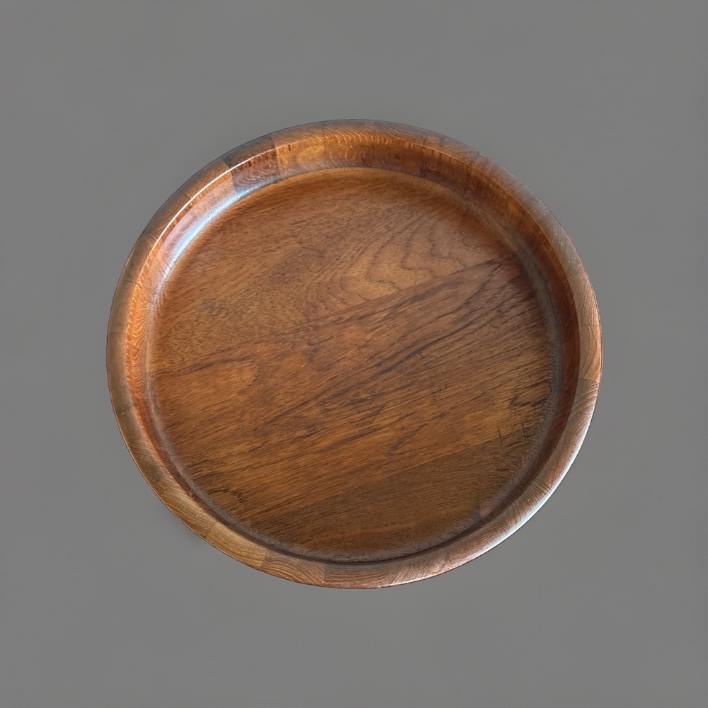 Dansk International Teak Wood Serving Tray Mid Century Modern 14" Round Malaysia